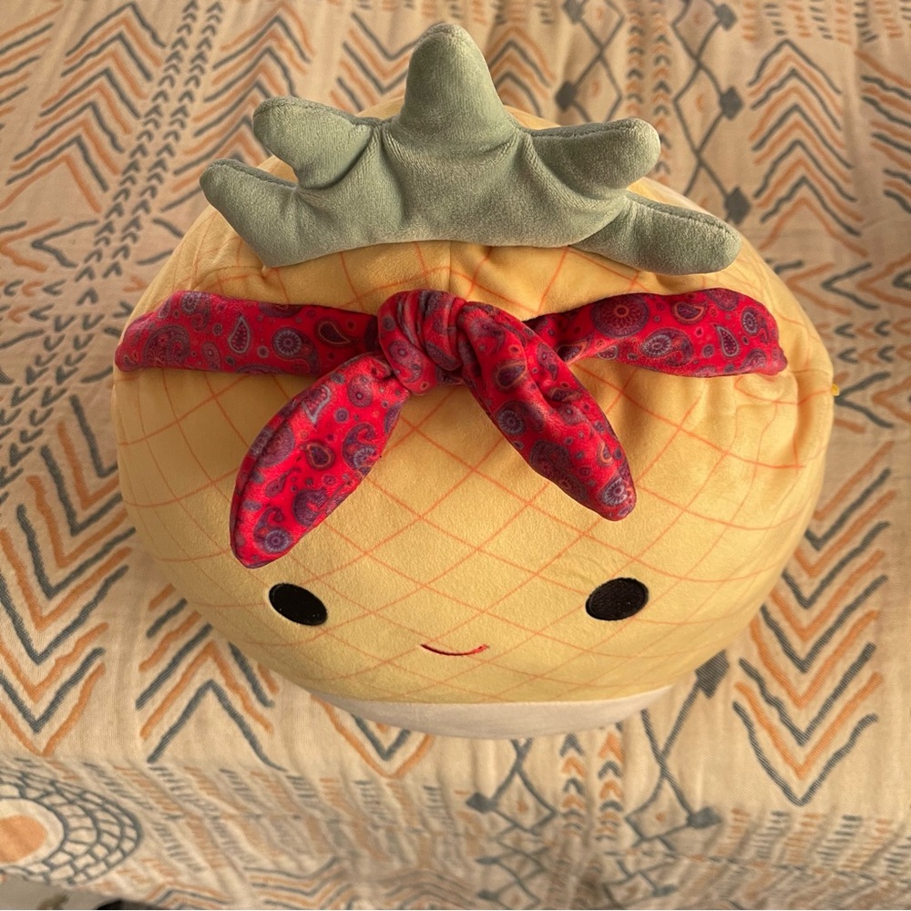 Squishmallows Yellow Pineapple Plush with Red Bandana - Picture 7 of 7